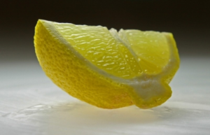 fresh cut slice of lemon